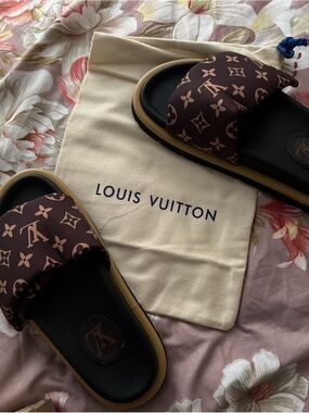 LV Women’s Brown Monogram Slide Sandals